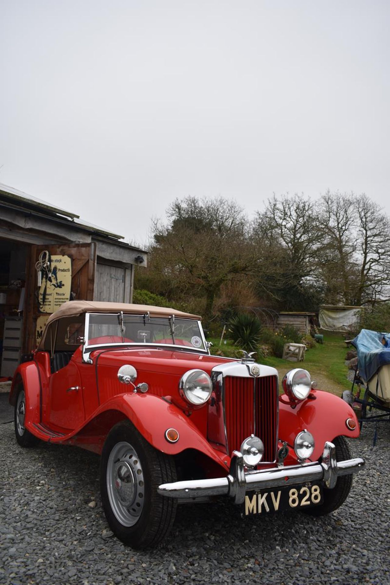 A 1953 MG TD Registration number MKV 828 Chassis number TD/28408 Engine number TD2/28446 Red with - Image 13 of 28