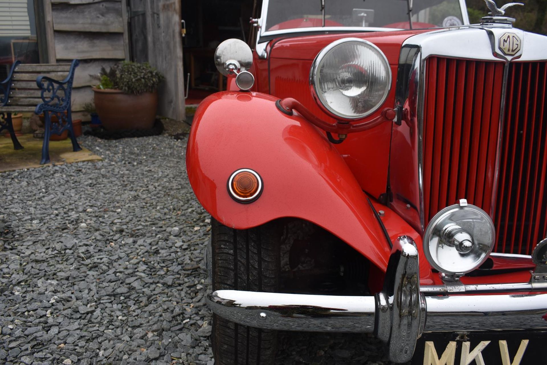 A 1953 MG TD Registration number MKV 828 Chassis number TD/28408 Engine number TD2/28446 Red with - Image 18 of 28