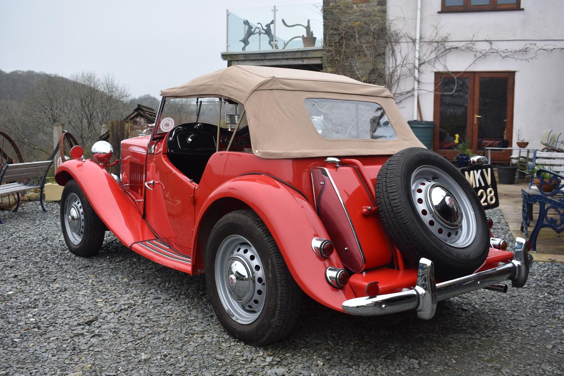 A 1953 MG TD Registration number MKV 828 Chassis number TD/28408 Engine number TD2/28446 Red with - Image 2 of 28