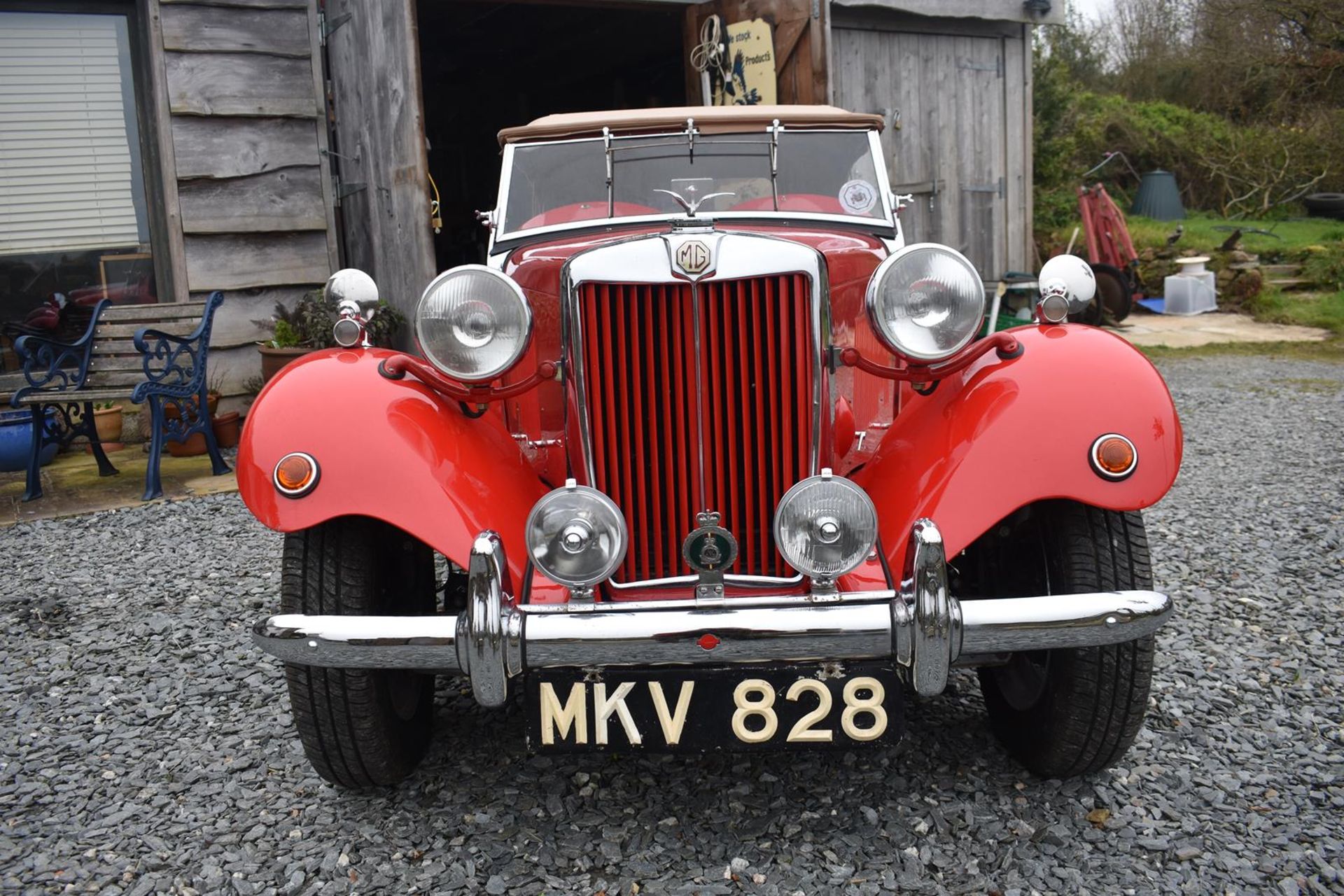 A 1953 MG TD Registration number MKV 828 Chassis number TD/28408 Engine number TD2/28446 Red with - Image 14 of 28