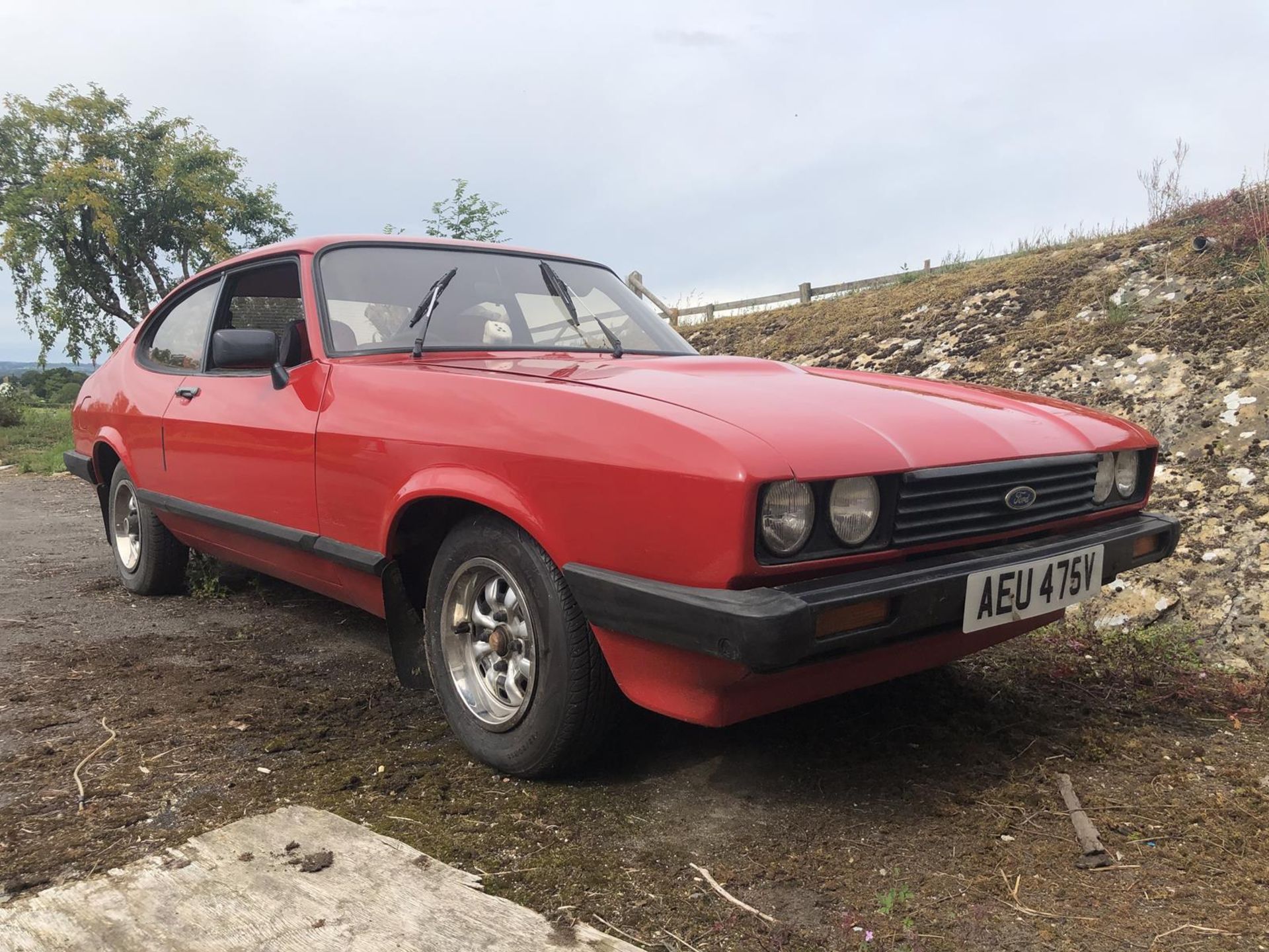 A 1979 Ford Capri 1.6 GL Registration number AEU 475V MOT expired in June 2009 Red with a red