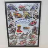 A tribute to the works of Alan Sanderson limited edition poster, featuring signatures of riders in