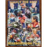 A 1996 Scarborough Oliver's Mount poster, signed by various motorcycle stars including Barry Sheene,