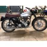 A 1957 Norton 350cc Registration number YYA 587 V5C, silver We are informed the engine and gearbox