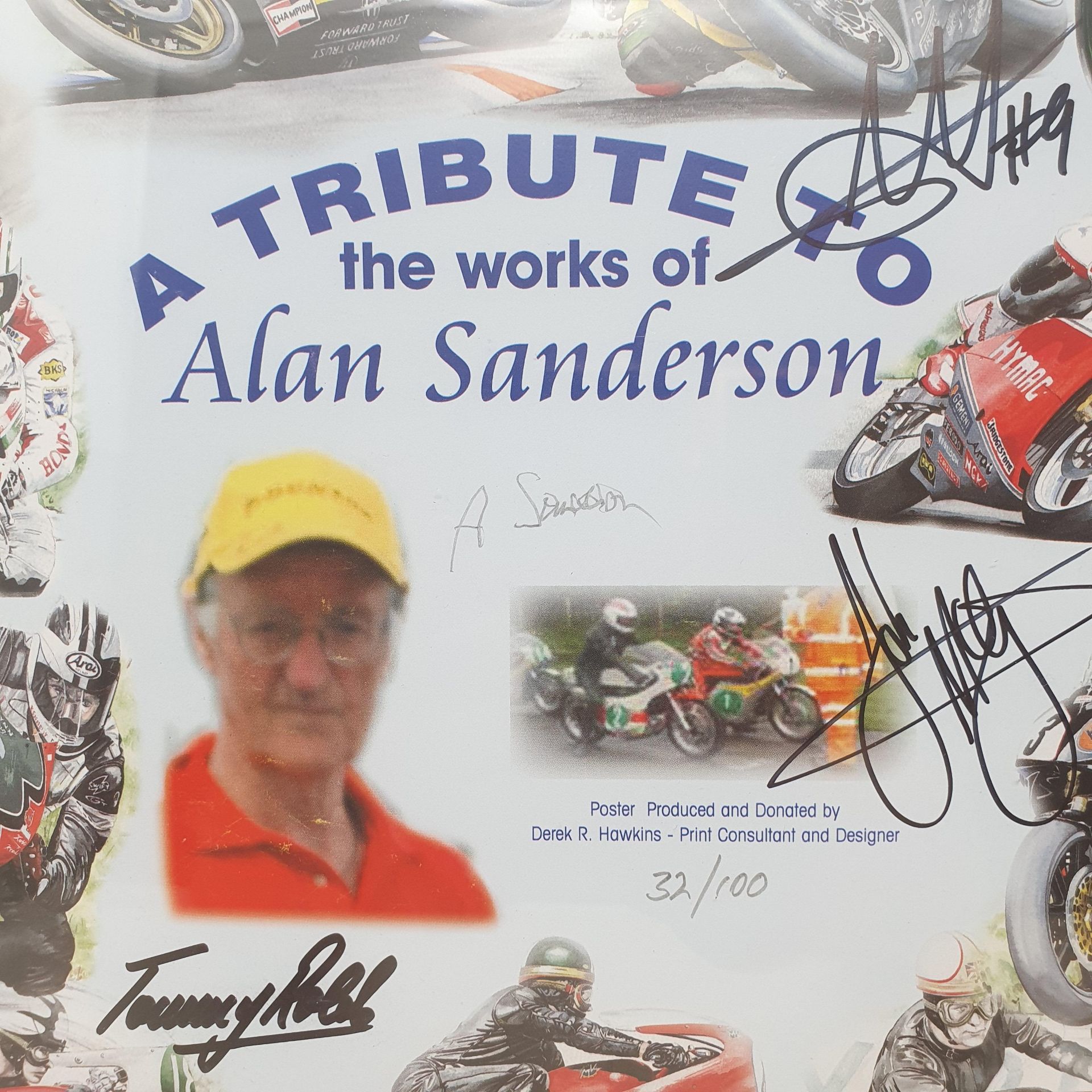 A tribute to the works of Alan Sanderson limited edition poster, 32/100, featuring signatures of - Image 2 of 2