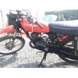 A 1977 Suzuki 100 CCI Registration number YAA 584R Frame number 47322 Last registered 1988 In dry