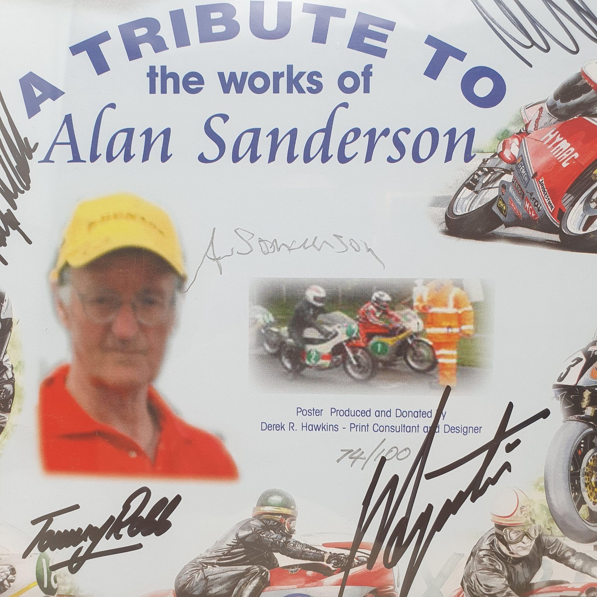 A tribute to the works of Alan Sanderson limited edition poster, 74/100 with multiple signatures - Image 2 of 2