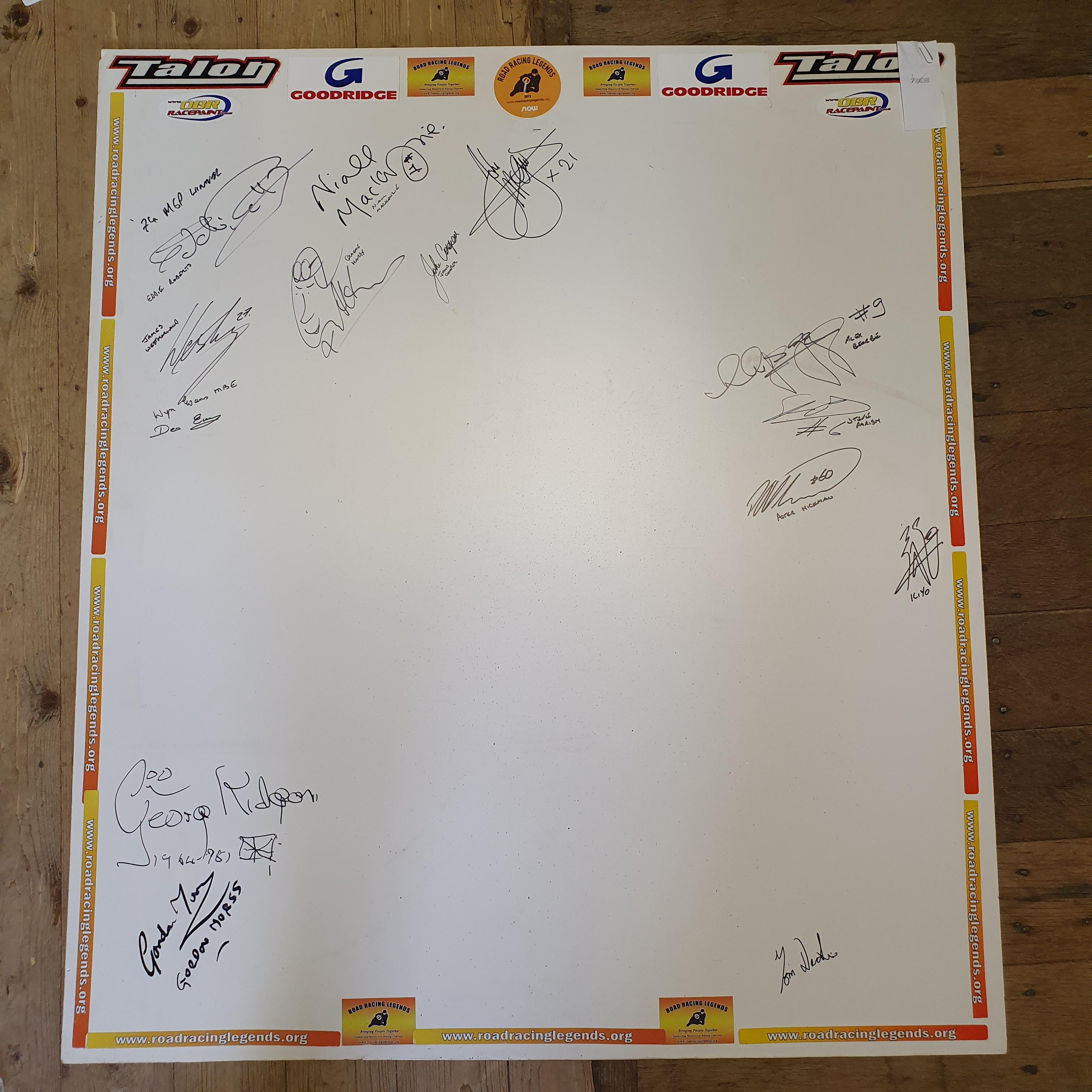 Three multiple signed display boards with various GP Moto, TT and short circuit riders, including - Image 2 of 3