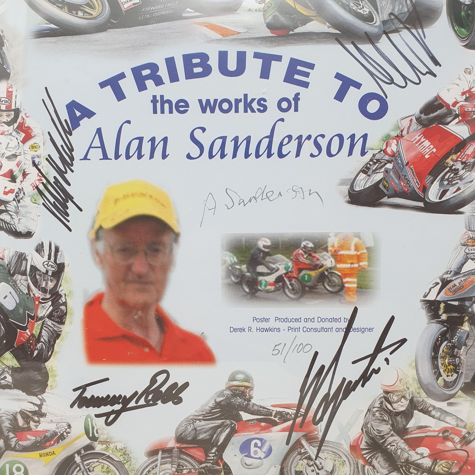 A tribute to the works of Alan Sanderson limited edition poster, featuring signatures of riders in - Image 2 of 2