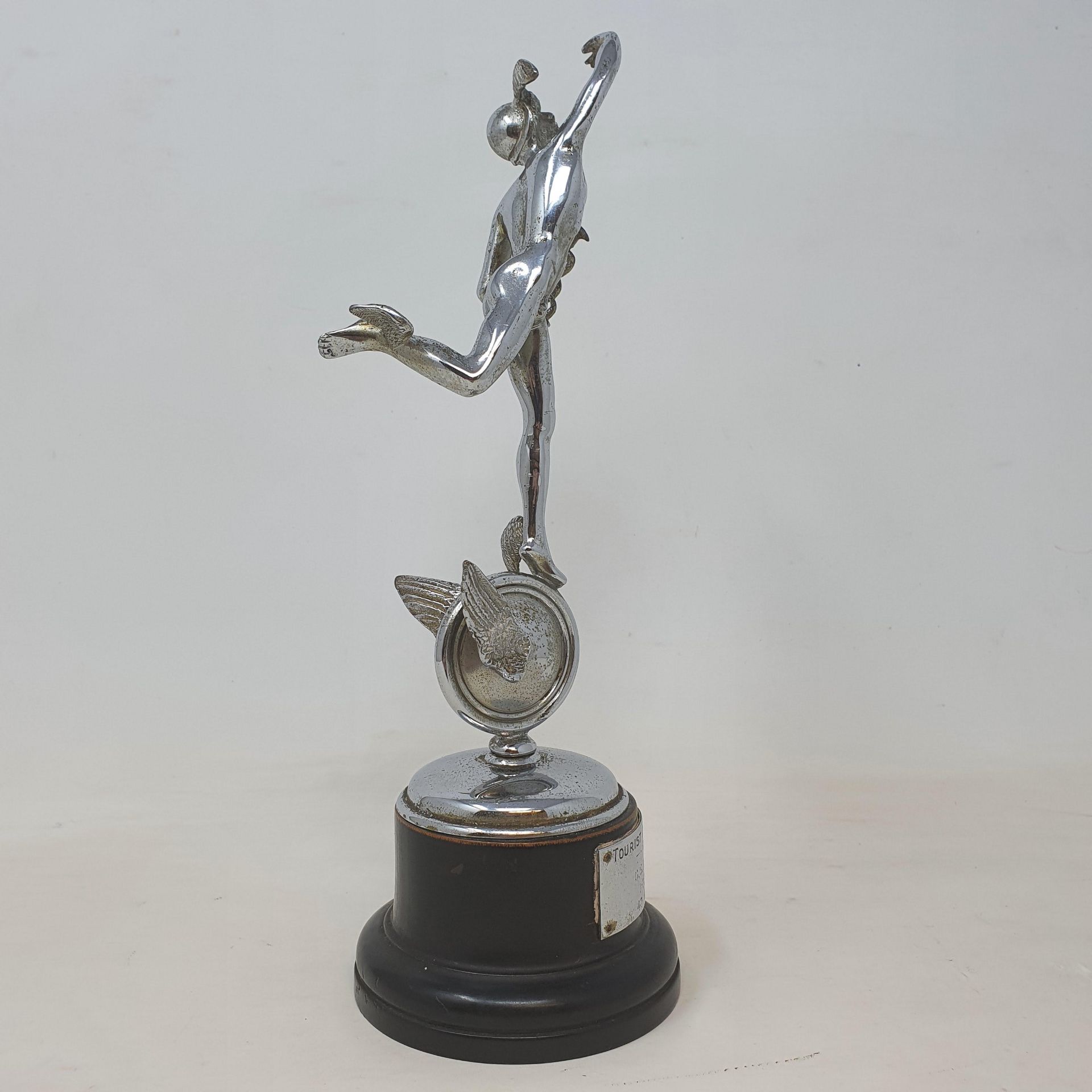 An Isle of Man TT silver replica trophy, 1924 award, mounted on a wooden plinth with applied - Image 2 of 5