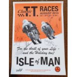 An August 2013 Classic TT Races promotional poster, with multiple participating signatures,