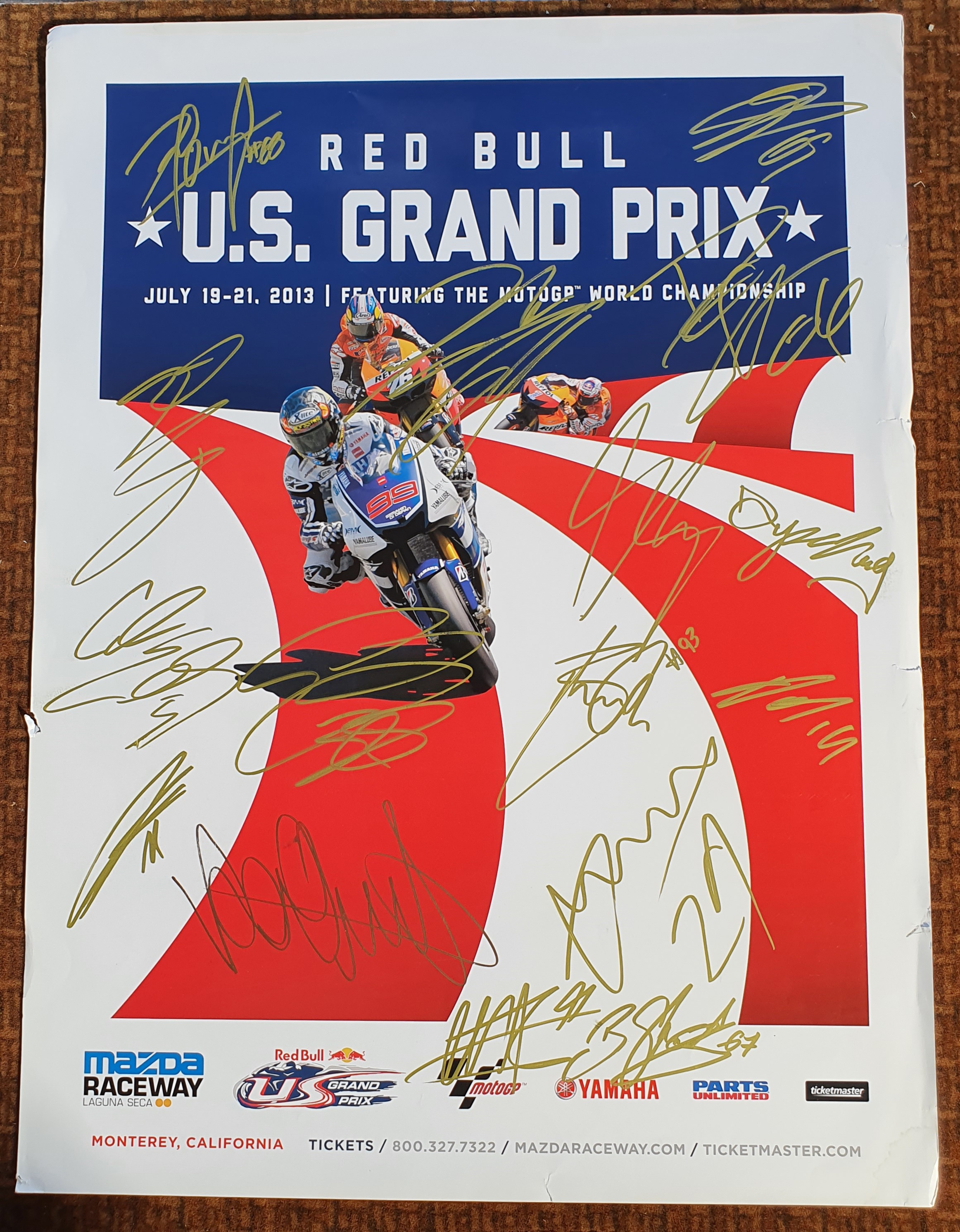An August 2013 Classic TT Races promotional poster, with multiple participating signatures, - Image 3 of 5