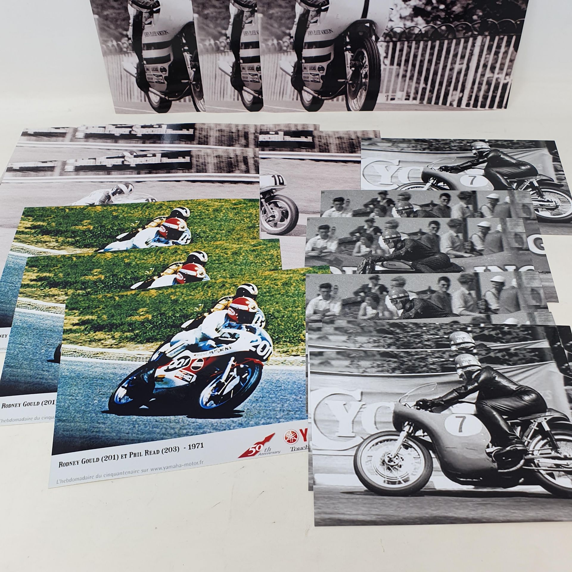 Assorted black and white photographs of racing motorcycles including Manx Norton and others (qty) - Image 2 of 2