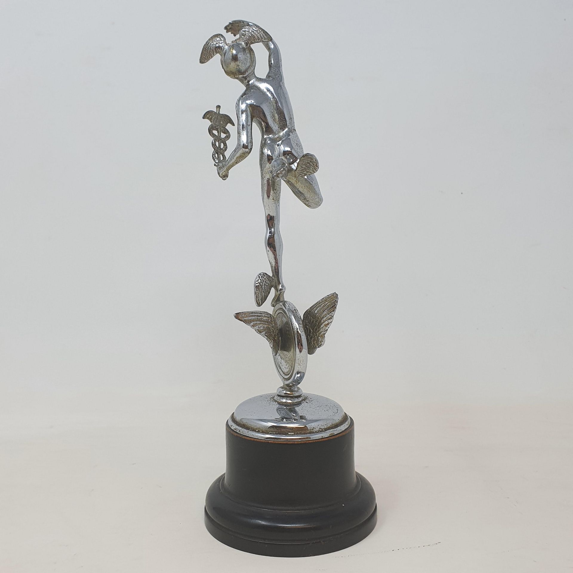 An Isle of Man TT silver replica trophy, 1924 award, mounted on a wooden plinth with applied - Image 3 of 5