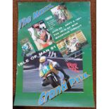 Assorted motorcycle racing posters, including the 1991 Isle of Man Manx Grand Prix, Metzeler