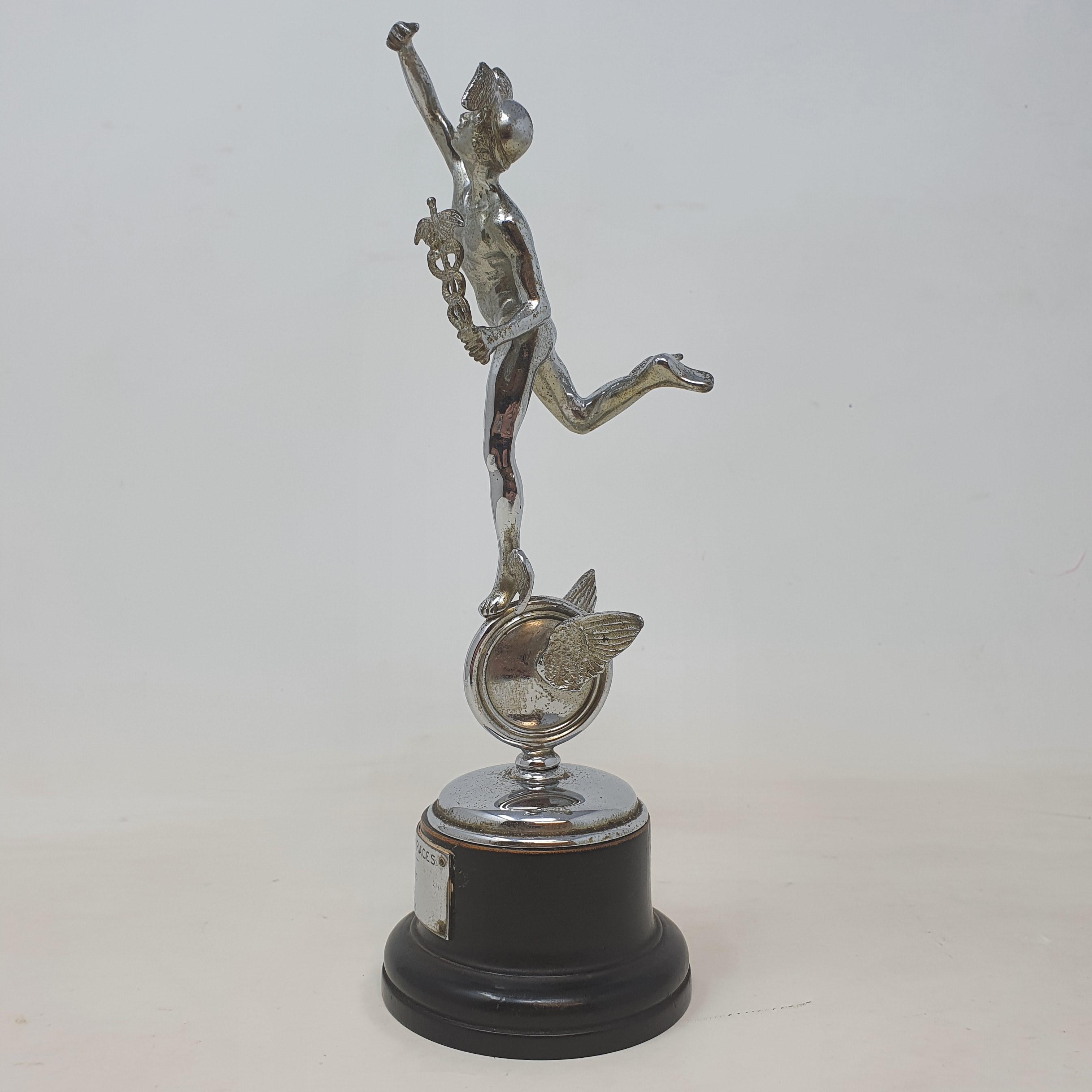 An Isle of Man TT silver replica trophy, 1924 award, mounted on a wooden plinth with applied - Image 4 of 5