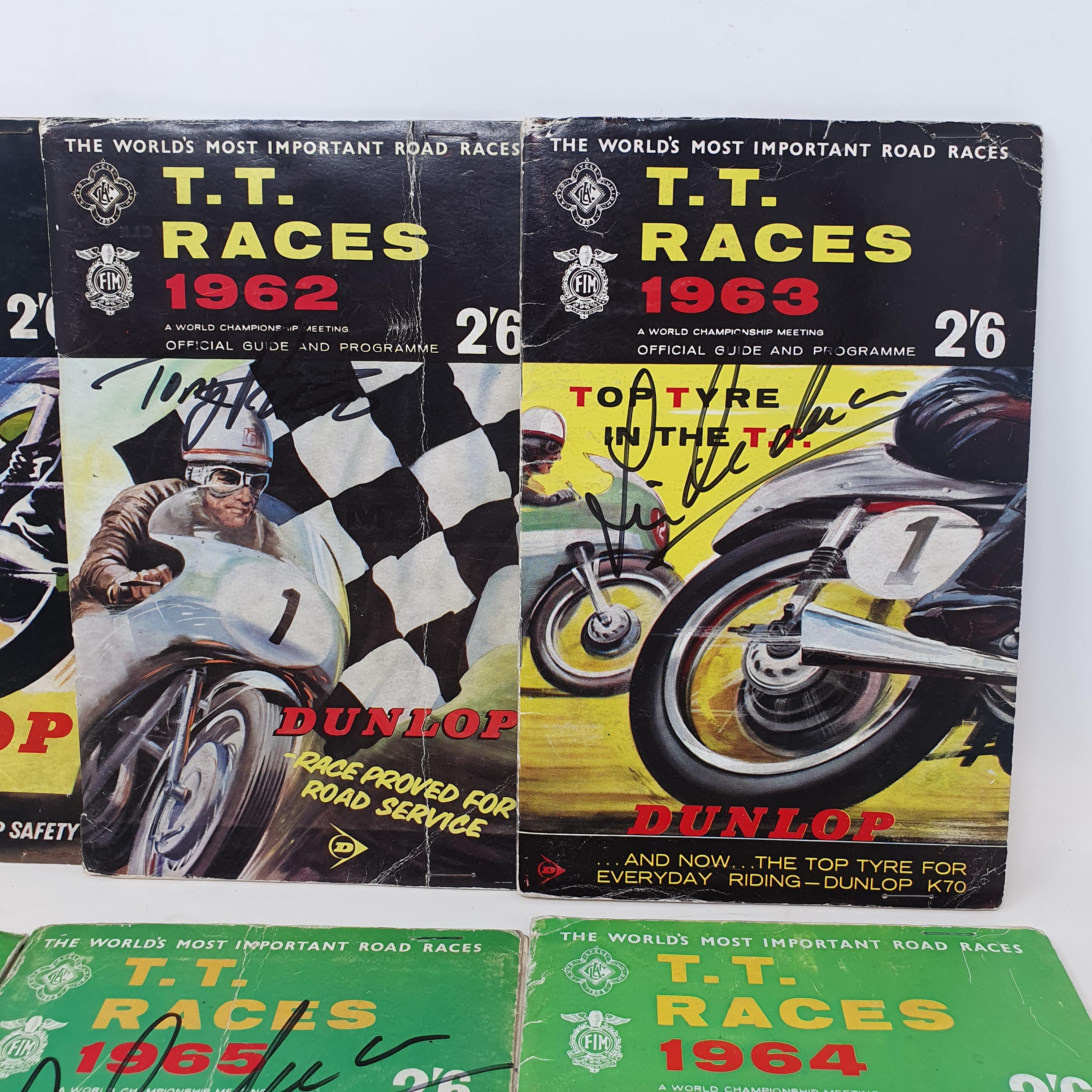 A run of Isle of Man Tourist Trophy (TT) official guide programmes for 1960-1966, all signed by - Image 3 of 3