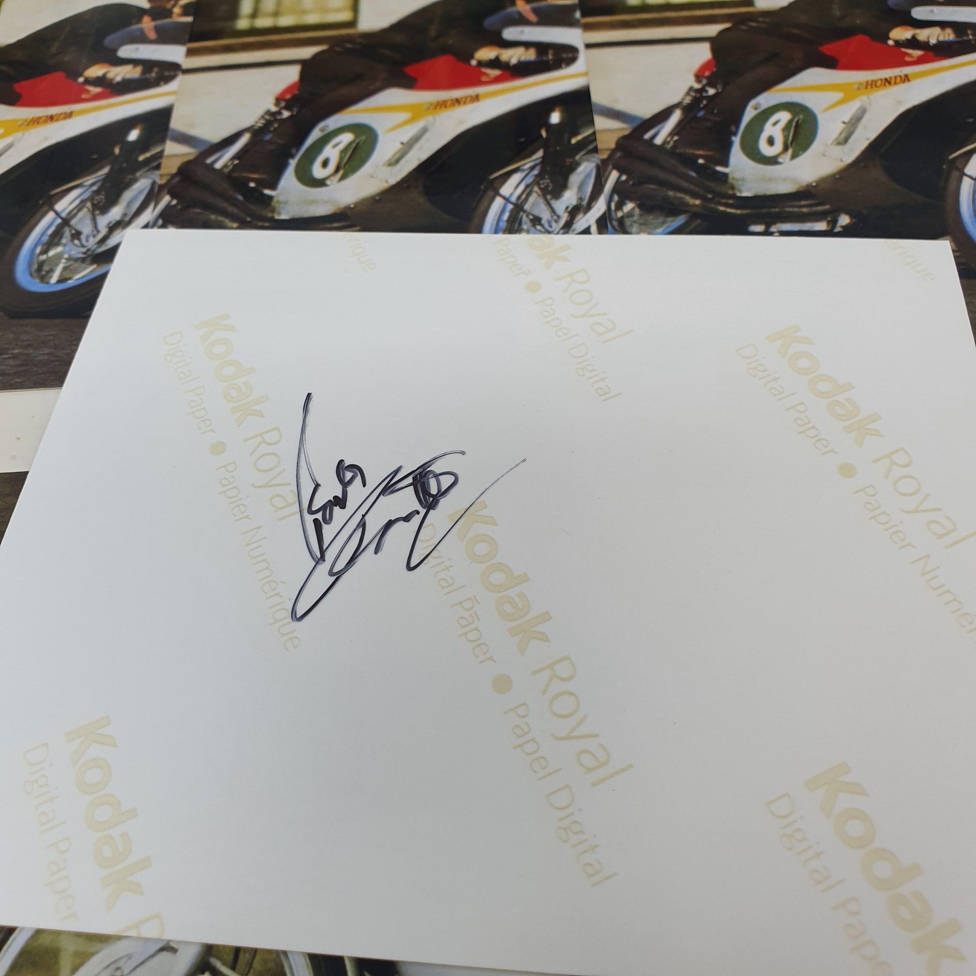 Of Bill Smith aboard various racing motorcycles, including the six cylinder Honda, all signed by - Image 2 of 2