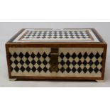 An early 20th century Indian ivory and horn inlaid box, 26 cm wide