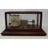 An early 20th century barograph, in a mahogany case, 37 cm wide