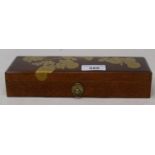 A Japanese red lacquered box, decorated with flowering shrub, 24 cm Overall condition good minor