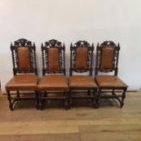 A harlequin set of eight 18th century style oak dining chairs (8)