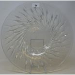 A R. Lalique, Algues pattern shallow bowl, mark to center, 36 cm diameter Overall condition good
