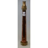 A 19th century brass and copper hosepipe nozzle, 54 cm