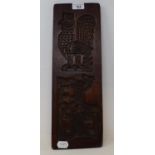 A Dutch carved treen gingerbread mould, 45 cm high