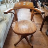 An early 20th century desk chair, mahogany commode and other furniture (qty)