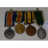 A group of four medals, awarded to 200238 DMR H Collins, 4/Dorset Reg, comprising a British War