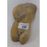 After the Antique, a carved marble fragment of a male torso, 13 cm high See images