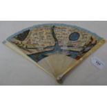 An unusual late 18th early 19th century ivory fan, painted with the map of Tendre, 25 cm Note: The