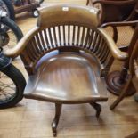 An early 20th century mahogany desk chair, and seven other chairs (8)