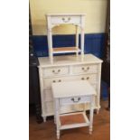 A Laura Ashley painted chest, having two short and three long drawers, 88 cm wide, and pair of