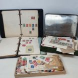 Assorted world stamps, loose and in albums (box)