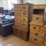A Laura Ashley walnut chest of drawers, 87 cm wide, another, a pair of matching bedside chest and
