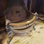 A 19th century style cast metal fire basket, 55 cm wide