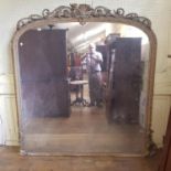 A 19th century gilt gesso overmantle mirror, 170 x 180 cm