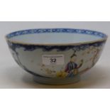 A Chinese famile rose bowl, decorated with figures, 20 cm diameter