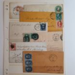 USA - Selection of seven c.1860s-70s covers and Els with a variety of frankings and markings,