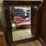 A 19th century mahogany framed wall mirror, 116cm x 92cm