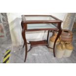 An early 20th century mahogany table vitrine, 62 cm wide