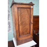 A Victorian mahogany bedside cupboard, and a French marble top bedside cupboard (2)