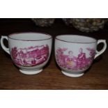 Two early Victorian commemorative Cups, a Princess Charlotte commemorative cup and two Royal Doulton