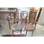 A bentwood armchair, and four other bentwood chairs (5)