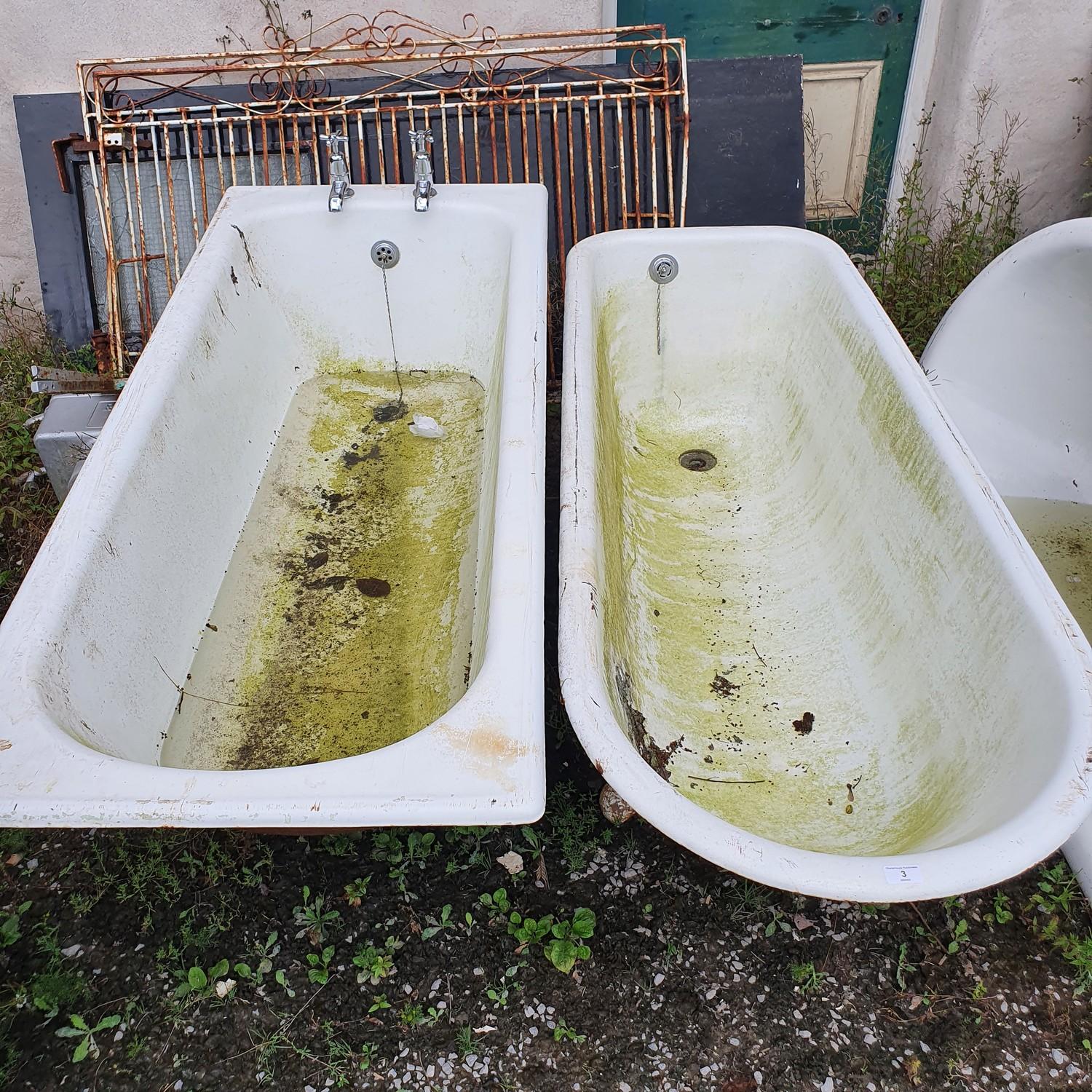 A cast iron bath, three other baths and a sink - Image 2 of 10