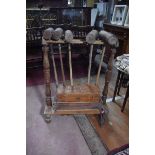 A mixed part croquet set, on a stand, with Bussey's balls