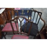 A set of five George III style dining chairs, and other assorted chairs