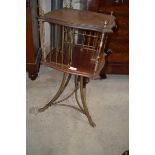 An Edwardian mahogany and brass revolving bookcase, 74.5 cm high